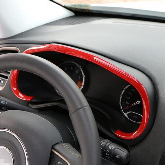 Car Center Console Dashboard Panel Cover 1PCS For Jeep Renegade 2016+ Bright Red