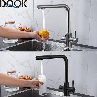 Trinkwasser, gefiltertes Wasser, Küchenarmatur, Reinigungshahn, Doppelgriff-Wasserhahn, Küchenspüle