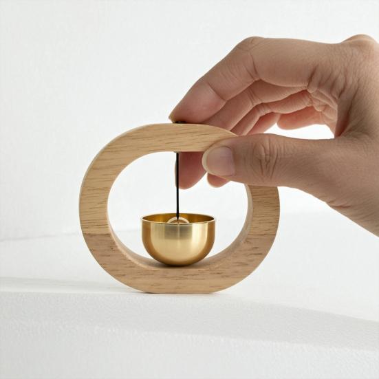Magnetic Shopkeepers Bell C-shape Wooden Decorative Wind for Door Opening Door Bell Chime