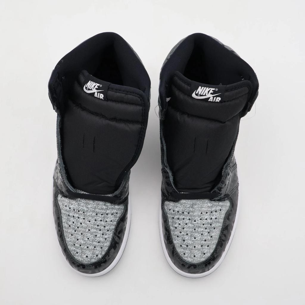 555088-036 Nike Jordan 1 High OG Rebellionaire Black White Particle Grey