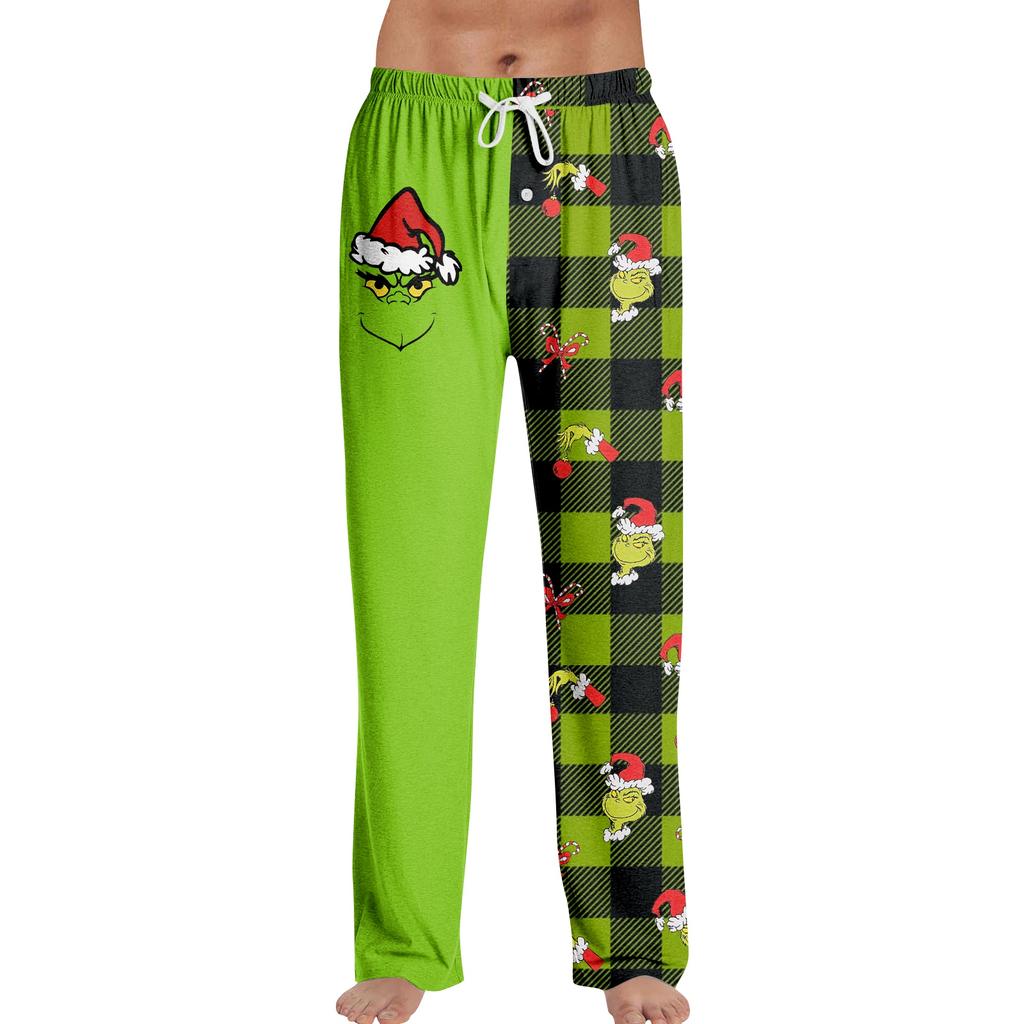 Men's Fashion Loose Christmas  Festival Printed Casual Pants Home Pajama Pants