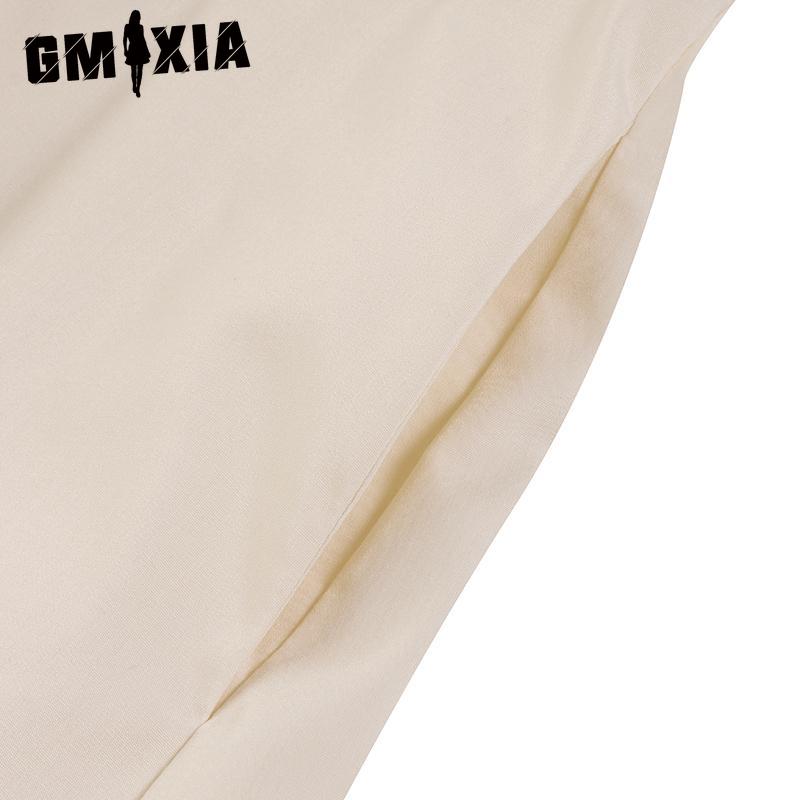 GMXIA Women Casual Loose Long Dress Turn-down Collar Long Sleeve