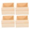 4Pcs Small Wooden Box Storage Organizer for Jewelry Medicine Crafts Desktop Wooden Storage Boxes Multipurpose Gift Box