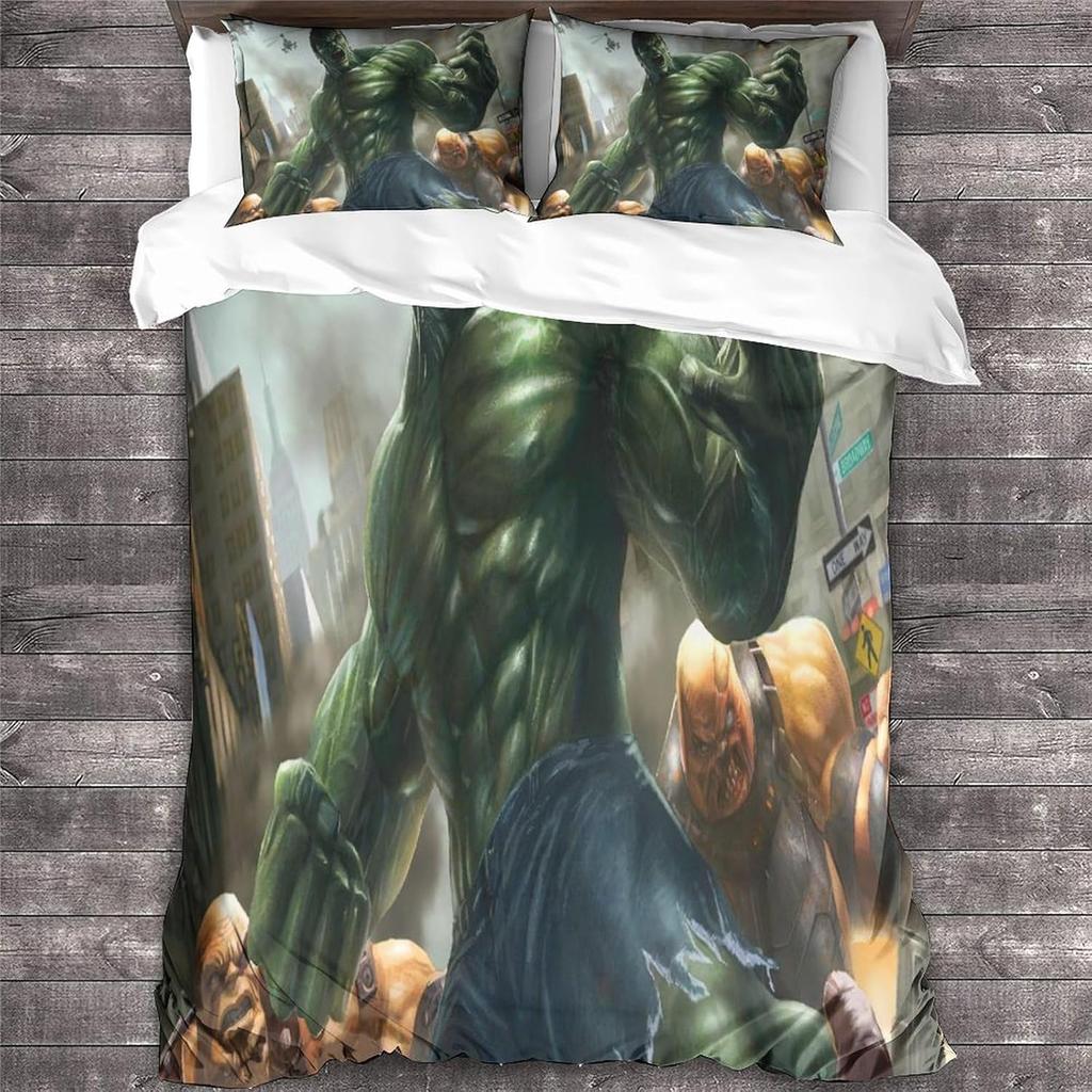 Set Copripiumino Hulk Per Bambini Ragazzi Adulti Copripiumini Set Biancheria da Letto Matrimoniale Con Federe Morbido Microfibra Set Copripiumino