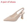 Elegant Pointed Toe High Heels With Clear Back And Mid Heel For Summer Wear