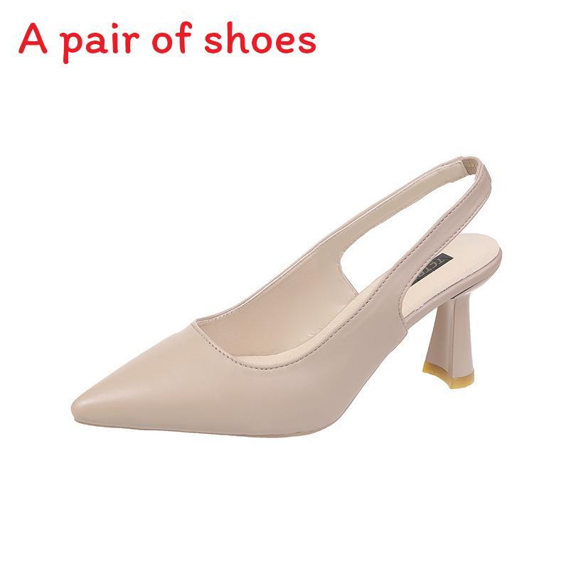 Elegant Pointed Toe High Heels With Clear Back And Mid Heel For Summer Wear