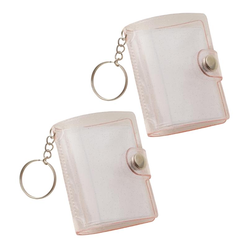 Waterproof PVC 2Inch Photo Album Holder with Keychain 20Photos Pocket Tear Resistant Construction for Protecting Memory