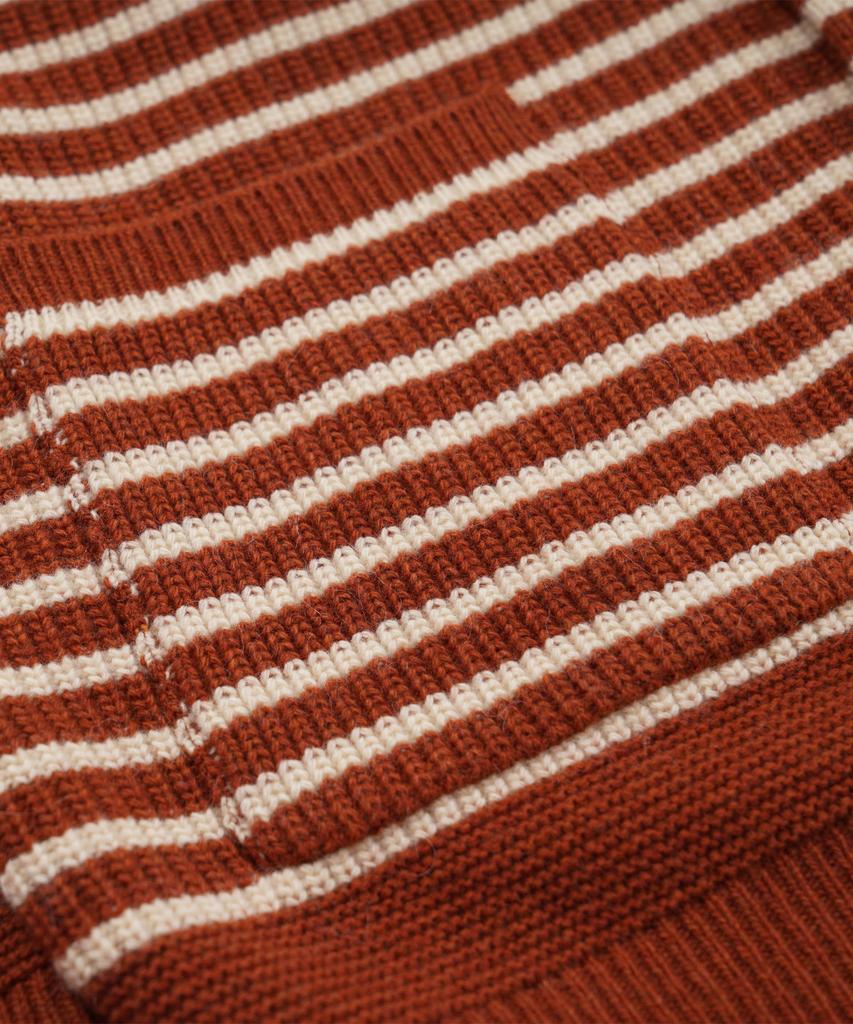 Frizmworks Wool Stripe Round Cardigan _ Brick