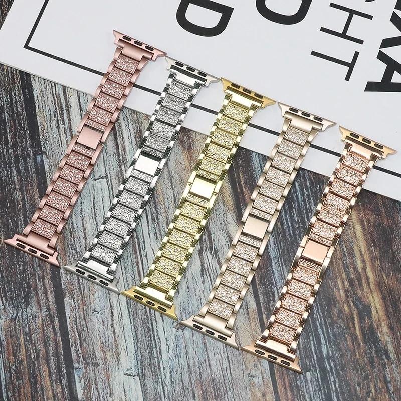 Bling Diamond Strap for Apple Watch Ultra 2 49mm Band 46mm 40mm 45mm 44mm 41mm 42mm for Iwatch Series 10 9 8 7 6 Women Bracelet