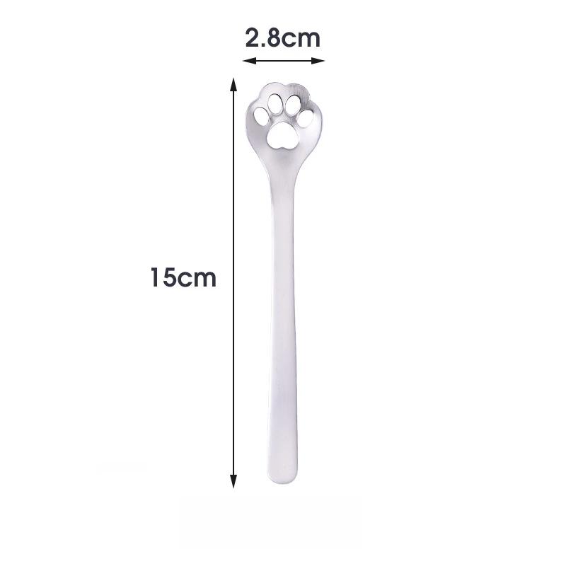 

Hollow Dessert Tea Accessories Ice Cream Cartoon Cat Claw Coffee Stirring Spoons Dog Paw Spoon Kitchen Tableware Dessert Spoon