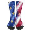 Women’s Breathable Comfortable Crew Socks with Independence Day Print Soft Stretchy Fabric Medium Length Design for Daily Wear