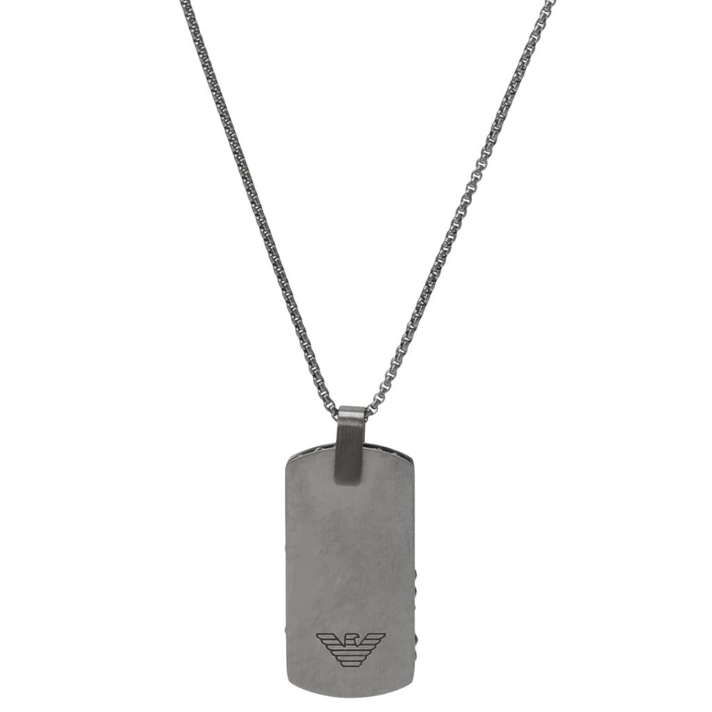 Emporio Armani Necklace Pendant in Black/Gunmetal [Used]