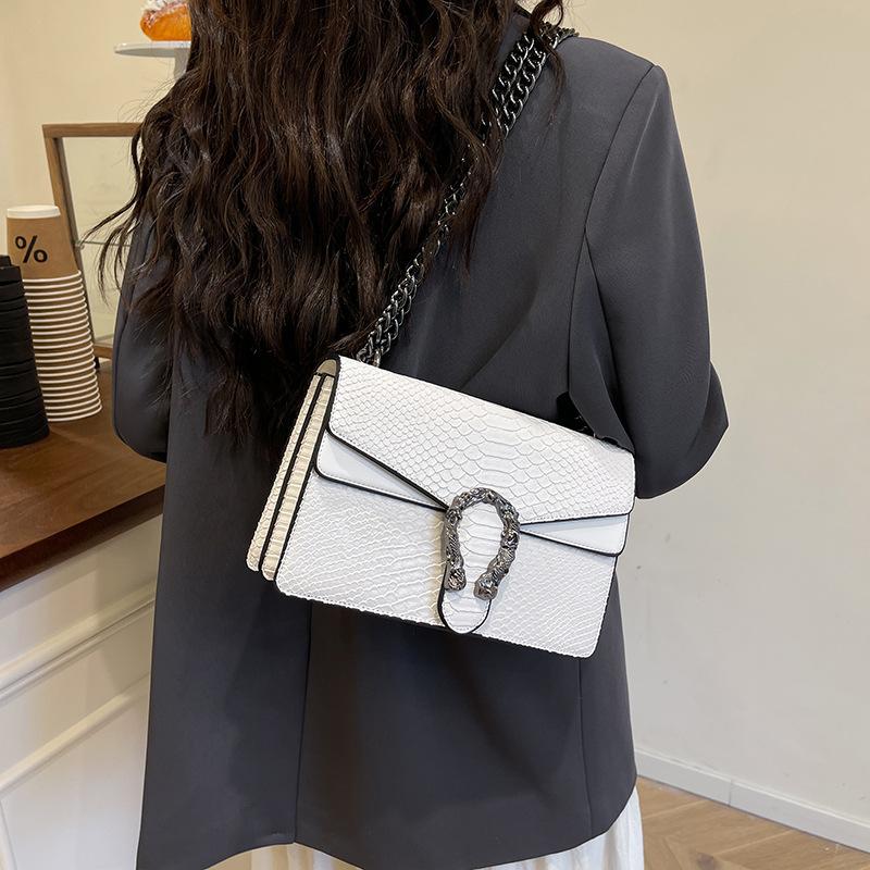 New Fashionable High-end Snake Pattern Bacchus Bag Single Shoulder Crossbody Trendy Women's Bag