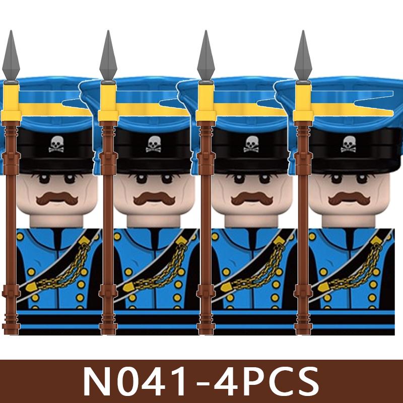 4pcs Medieval Castle Knight Building Blocks MIlitary Napoleon Soldier Figures War Army Legion Accessories Imperial Navy Bricks Toys