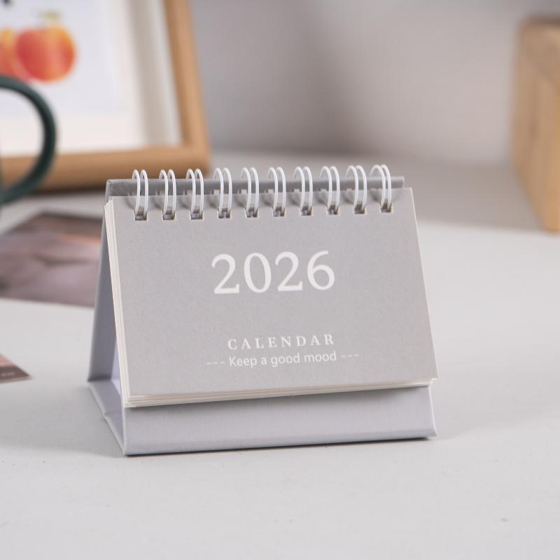 2026 Simple Style English Mini Desk Calendar Desktop Display Solid Color Portable Small Desk Calendar Desktop Decoration
