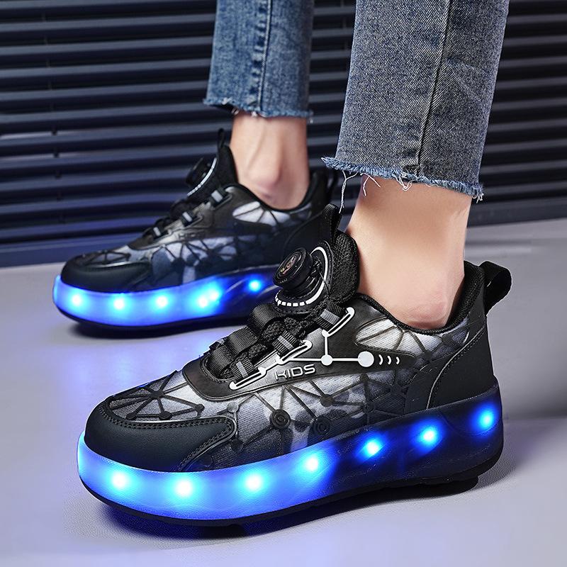 Laufende Schuhe Vierräder Ohne Lichter Studentenversion 6-15 Jahre Alte Jungen Verformbare Sportschuhe Mädchen Hochwertige Rollschuhe Winter