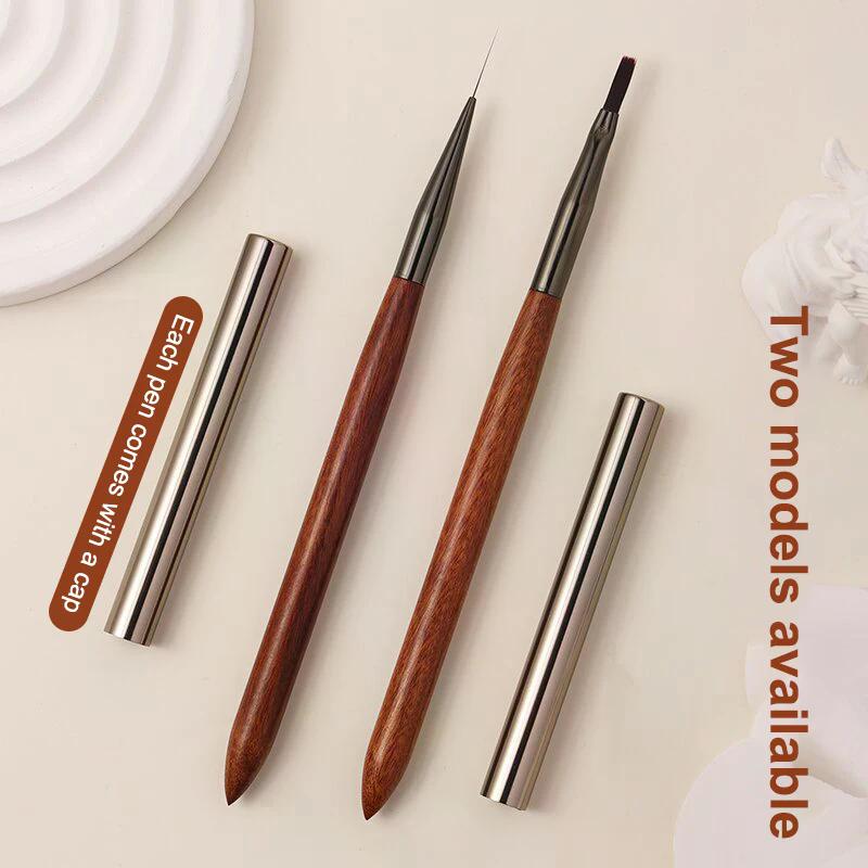 Durable Sandalwood Pole Nail Art Brush Professional Nail Liner Brush Nail Art Phototherapy Pen Nail Painting Brush