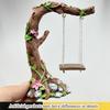 1pc Fairy Garden Decor - Vintage Resin Tree Stump with Pink Flowers,Magic Ornament for Patio Succulents &Indoor Desktop Displays