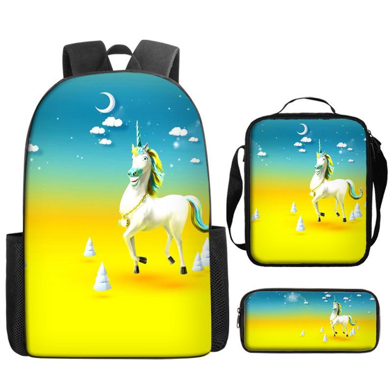 Backpack Unicorn Unicorn Animal Student School Bag, Digital Color Printing Animation Cartoon Backpack
