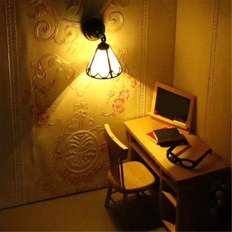 Sconce Model Bedroom Wall Light Miniature Furniture Model Accessories Role Play Furnishings Lighting Toy Doll House