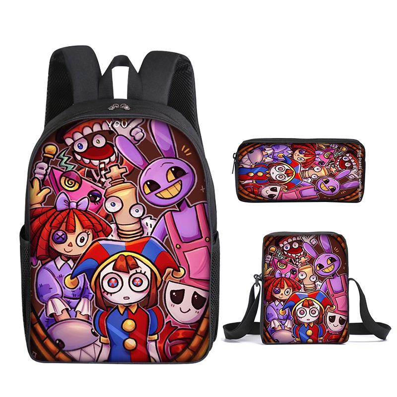 Digital Circus Children S School Bag The Amazing Digital Circus Student Backpack Satchel 16inch three-piece set