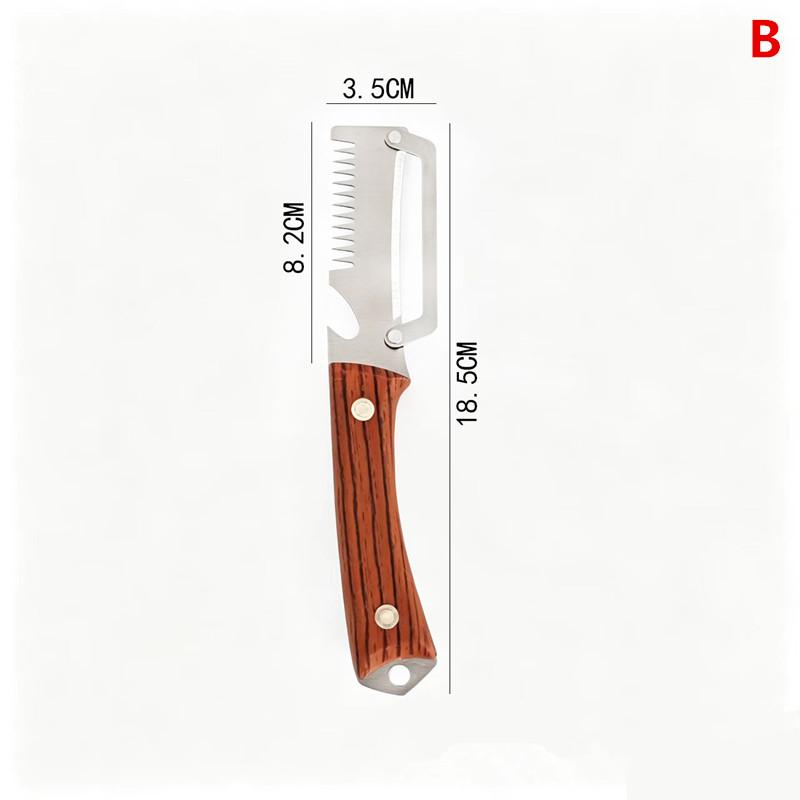 Multi-Functional Vegetable Peeler For Kitchen, Ultra-Sharp Stainless Steel Blade With Wooden Handle And Bottle Opener