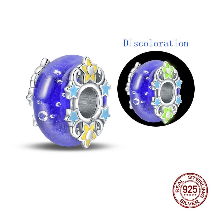 Compatible With Charm Bead Charms Ideal For Authentic Bracelets With 3mm Bracelets Diy Sea Blue Glass Bead Charms Copper Jewellery Making Ideal For Wo