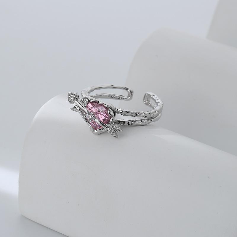 Lindon Classic Copper Alloy Zircon Ring Ladies Jewelry Wedding Promise Party Gift