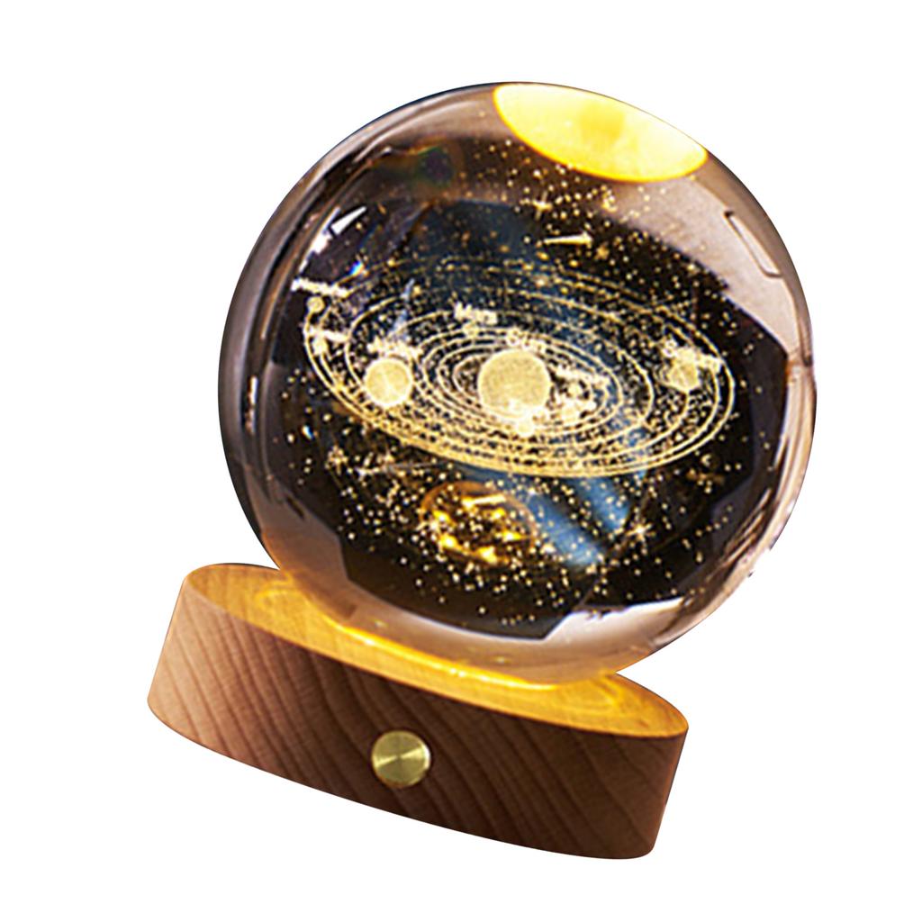 3D Crystal Ball Night Light Rechargeable Battery Soft Light Multifunction Crystal Ball Lamp with