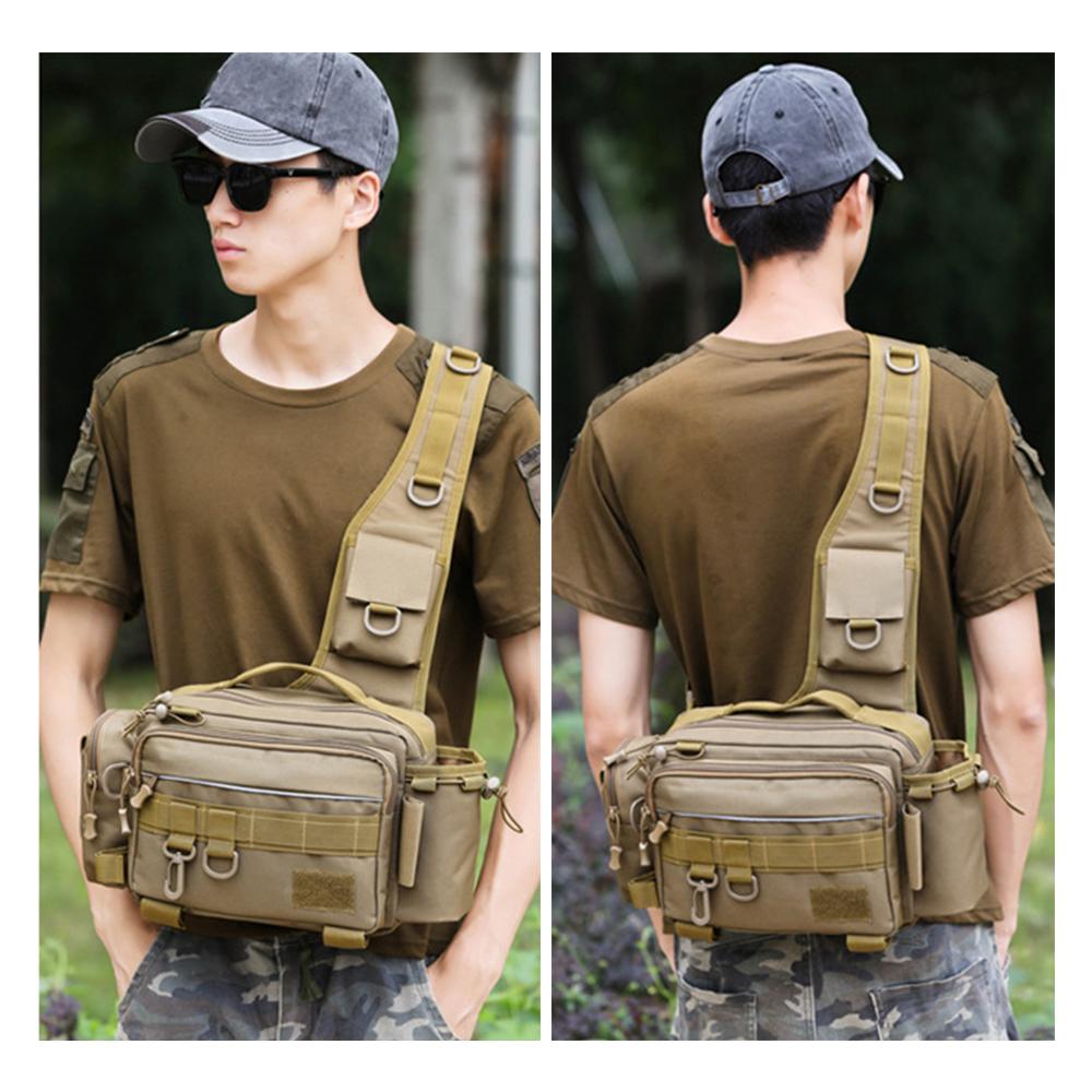 Multifunctional Fishing Tackle Bag Outdoor Water-resistant Fishing Sling Pack Waist Bag Reel Lure Storage   Bag