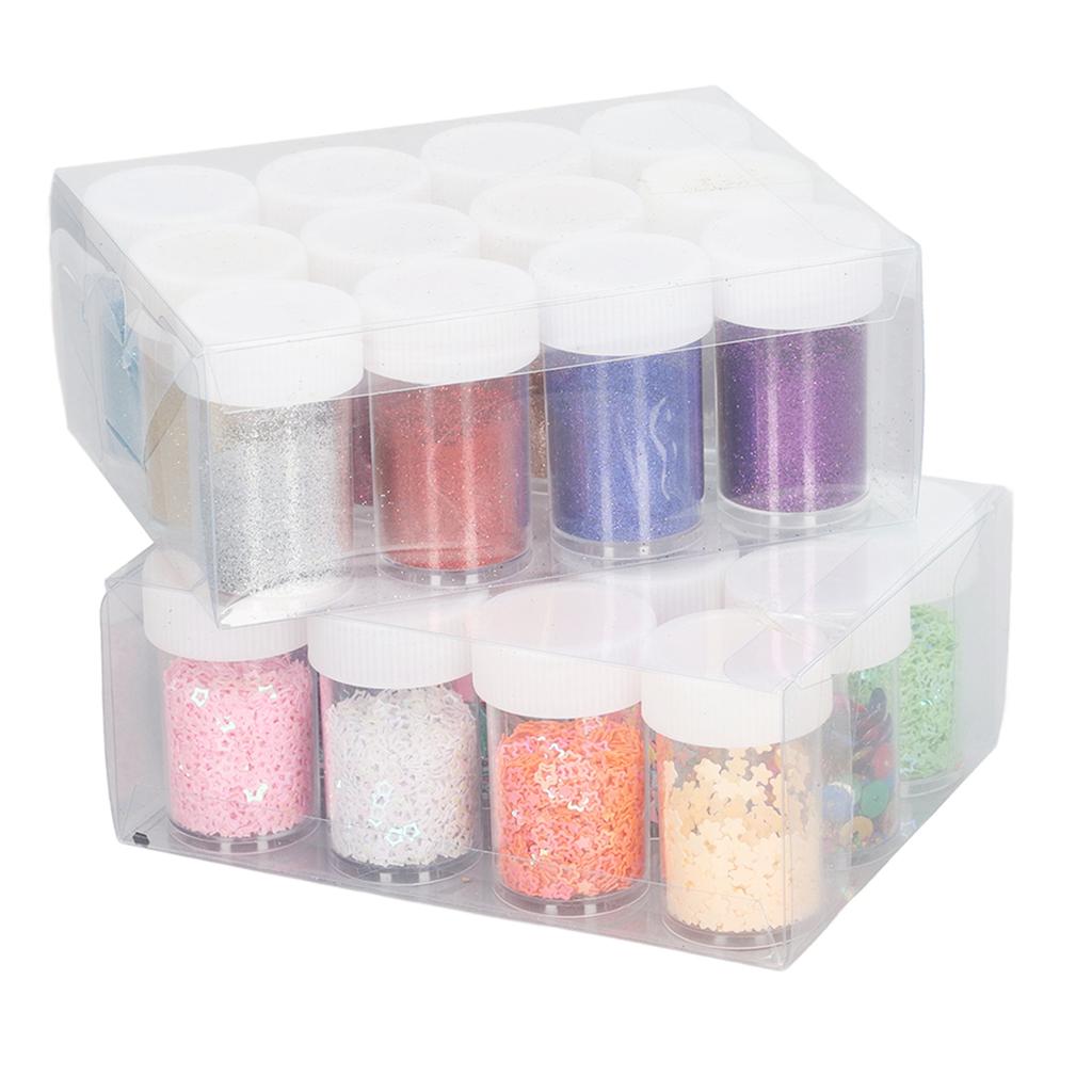 24 Pcs Fine Glitter Sequins Colorful Bright Glitter Sequins Children"s Kindergarten DIY Hand Made