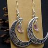 Silver Moon Amethyst Love Earrings – Perfect Gift for Girlfriend