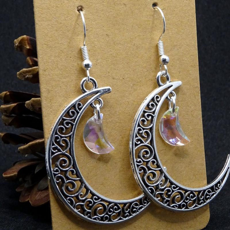 Silver Moon Amethyst Love Earrings – Perfect Gift for Girlfriend