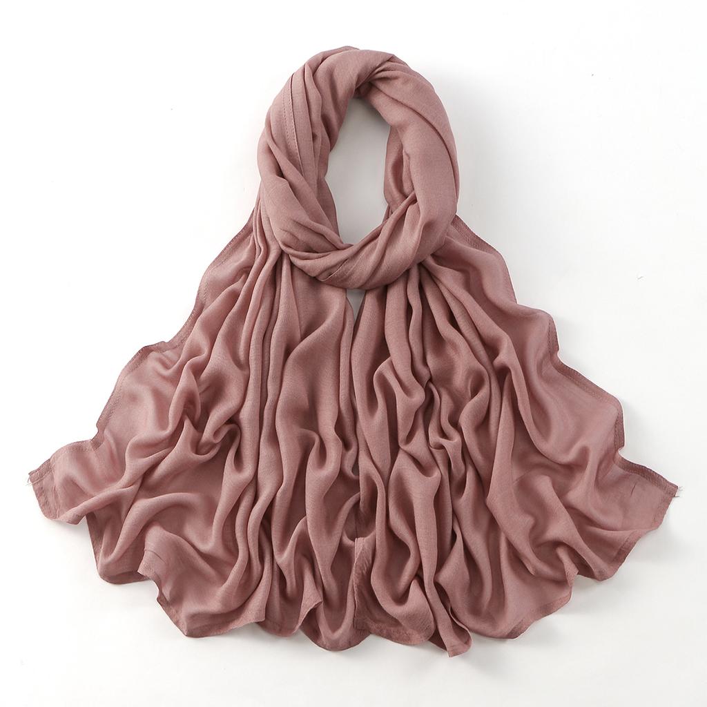 Muslim Modal Hijab Cotton Rayon Scarf for Women Double Stitching Wide Edge Rayon Shawl Islamic Thin Soft Viscose Turban Headband