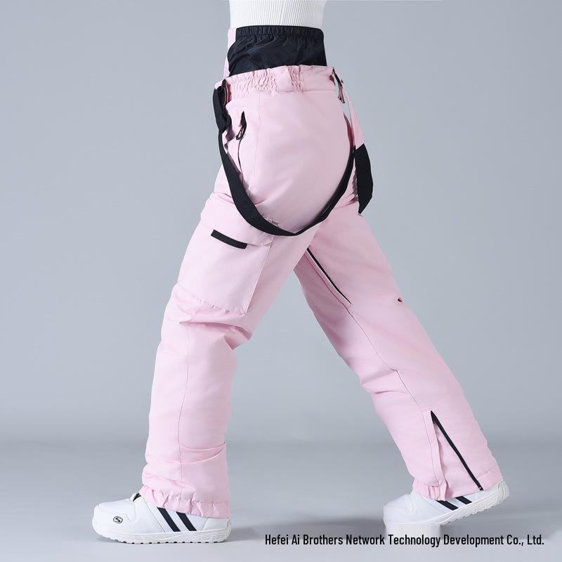 Unisex Winter Ski Pants: Windproof, Waterproof, Thickened, with Suspenders - Perfect for Snowboarding and Skiing.