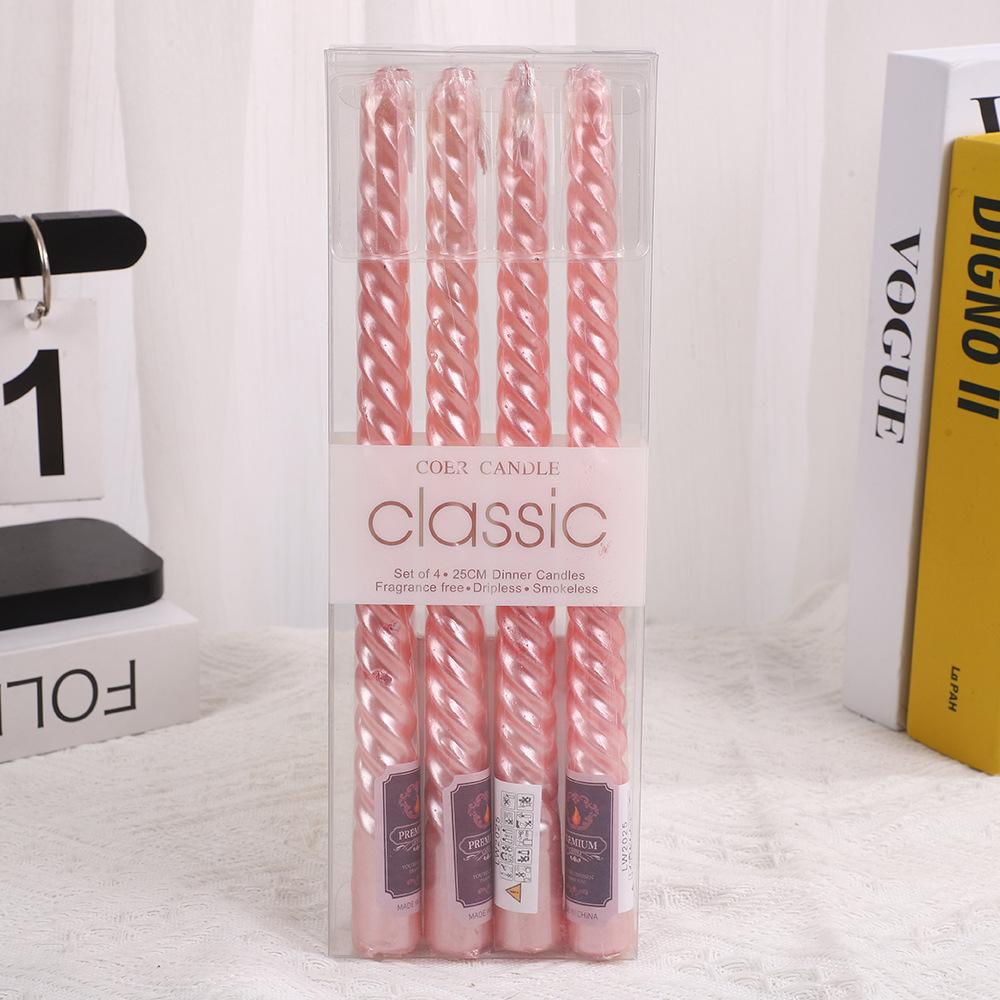 4pcs 10 Inch Tapered Stem/threaded Candles Long Burning Time Smokeless for Home Decoration Birthday Party Candlelight Dinner