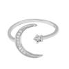 S925 Silver-Plated Moon Star Open Ring – Trendy, Simple, and Stylish for Women’s Index Finger