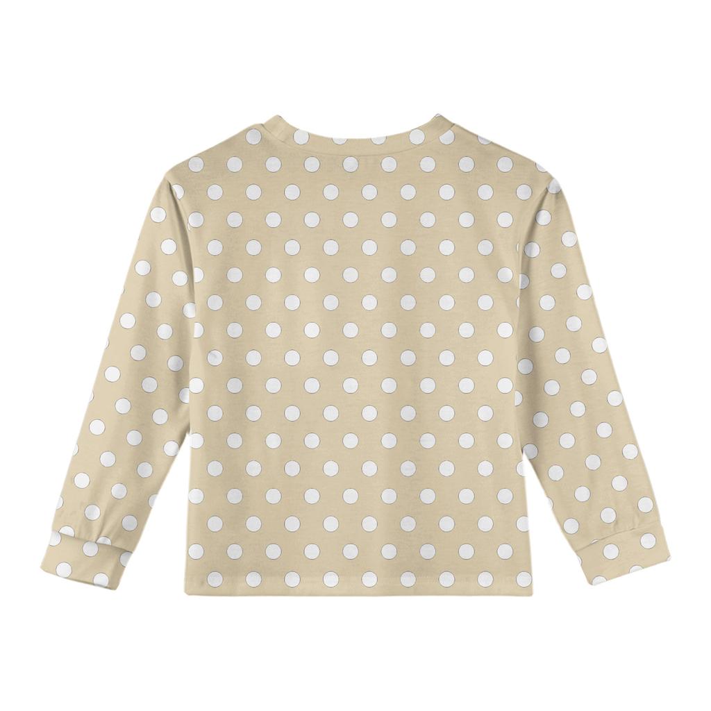 Girls' Long Sleeve Blouse - Round Neck Soft Waist Tunic