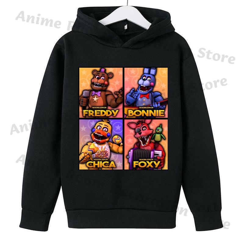 Five Nights At Freddy Hoodie for Children FNAF Anime Cartoon Cute Hooded Sweatshirt Boys Girls Autumn Fashion Sports Hoodies
