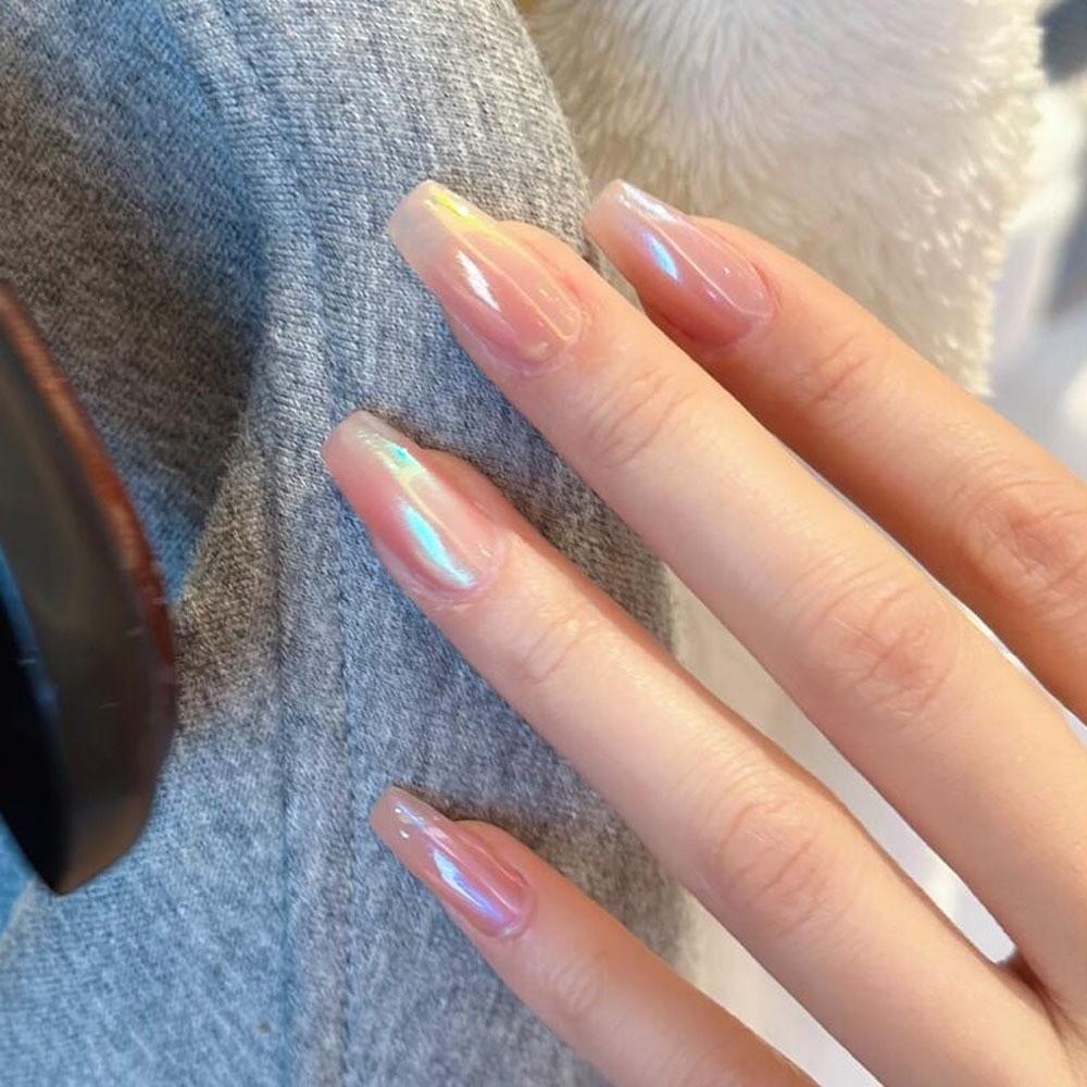 Laser Nail Foil Decals Iridescent Nail Art Stickers Professional Manicure Decals  Nail Decoration