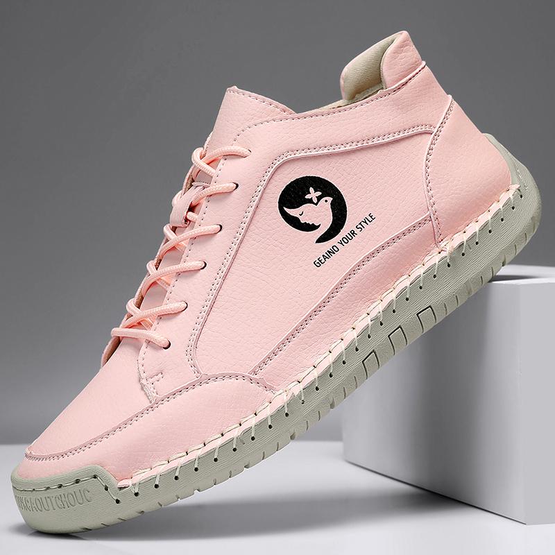 White Leather Sneakers Women Sports Shoes Leather Loafers Shoes for Women Casual Shoes Hand Sewing Driving Shoes Ladies Sneakers