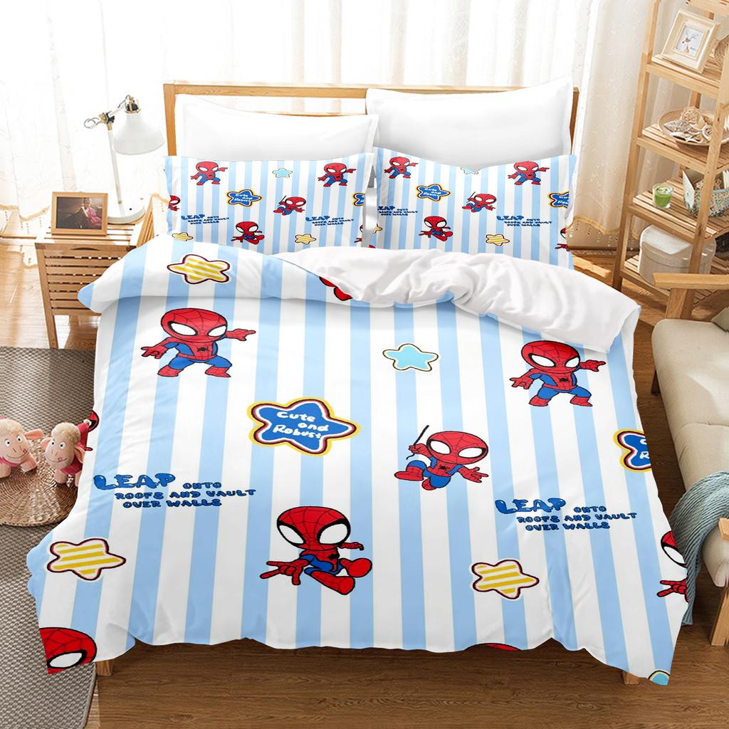 Spider-Man Gwen 3-delig 1 Dekbedovertrek Eén Delig Beddengoed Set Comforte Luxe Verfijnd Verjaardagscadeau 100% Polyester Huisdecoratie