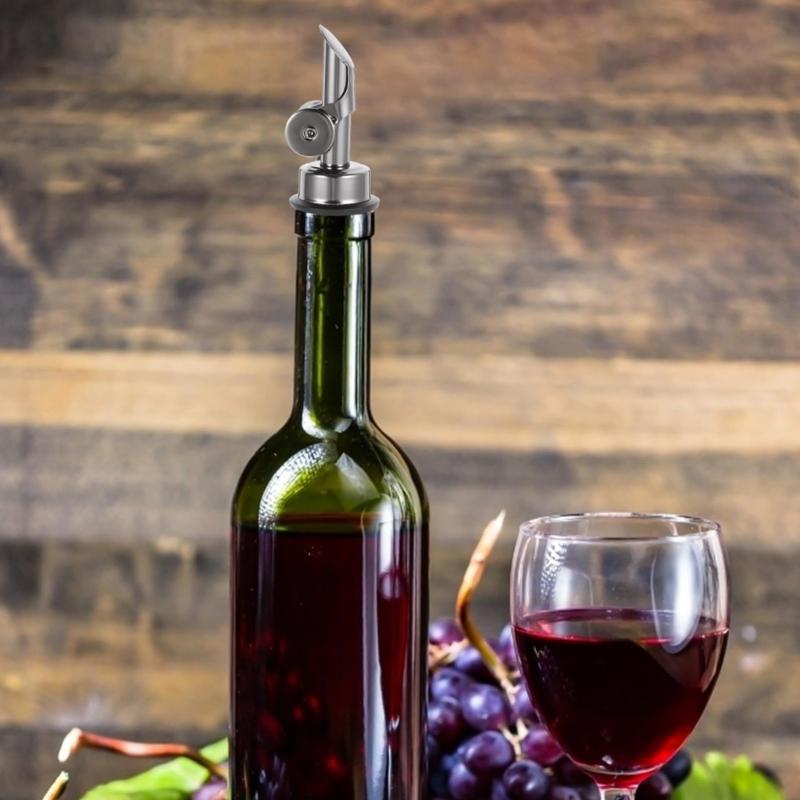 Auto Opening Wine Pourer Leak Proof Spouts Premium Nonrust Steel Universal Bottles Adapter Modern Kitchens Accessory