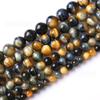 Dreamlike Tiger Eye Natural Stone Beads 15"Strand Smooth Loose Spacer Beads 4/6/8/10/12mm for Jewelry Making DIY Bracelets Accessories
