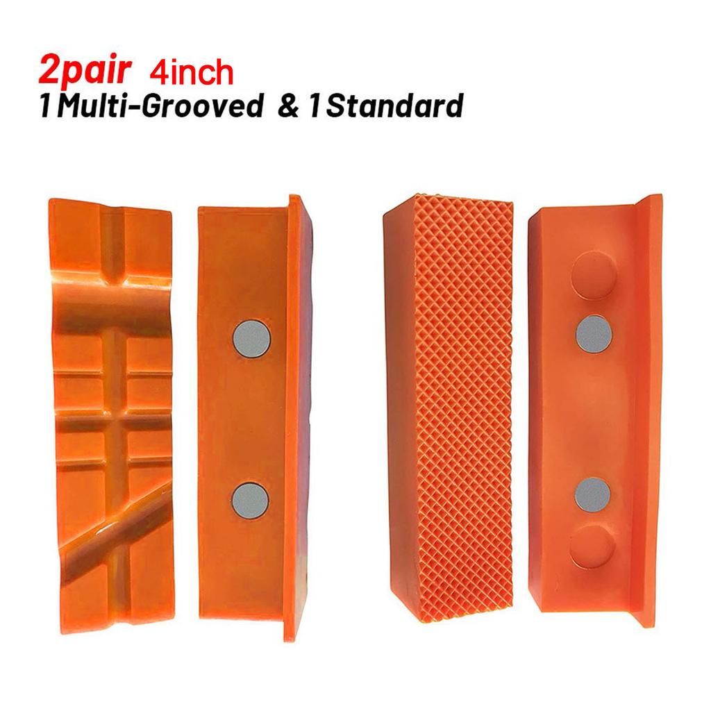 Magnetic Vise Jaw Pad Set 4pcs for 4 inch 5 inch and 6 inch Vises Protects Soft Materials While Firmly Holding
