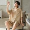 Pajamas Men's Summer Thin Ice Silk Short Sleeve Shorts Set Premium Summer Simulation Silk Half Sleeve Loungewear