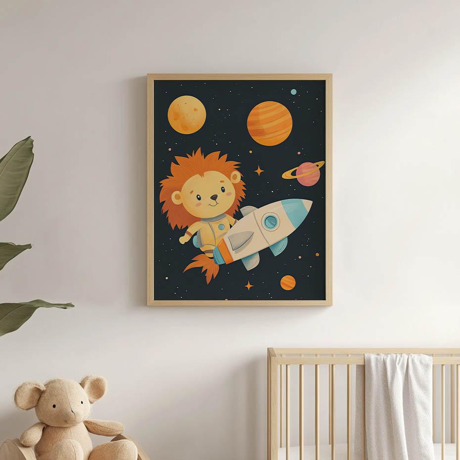 Plakat Lwiątkowe Marzenia Plakat Lwiątkowe Marzenia, 30X40 Cm, Rama Drewniana Jasny Dąb, Papier Matowy 230 Gsm