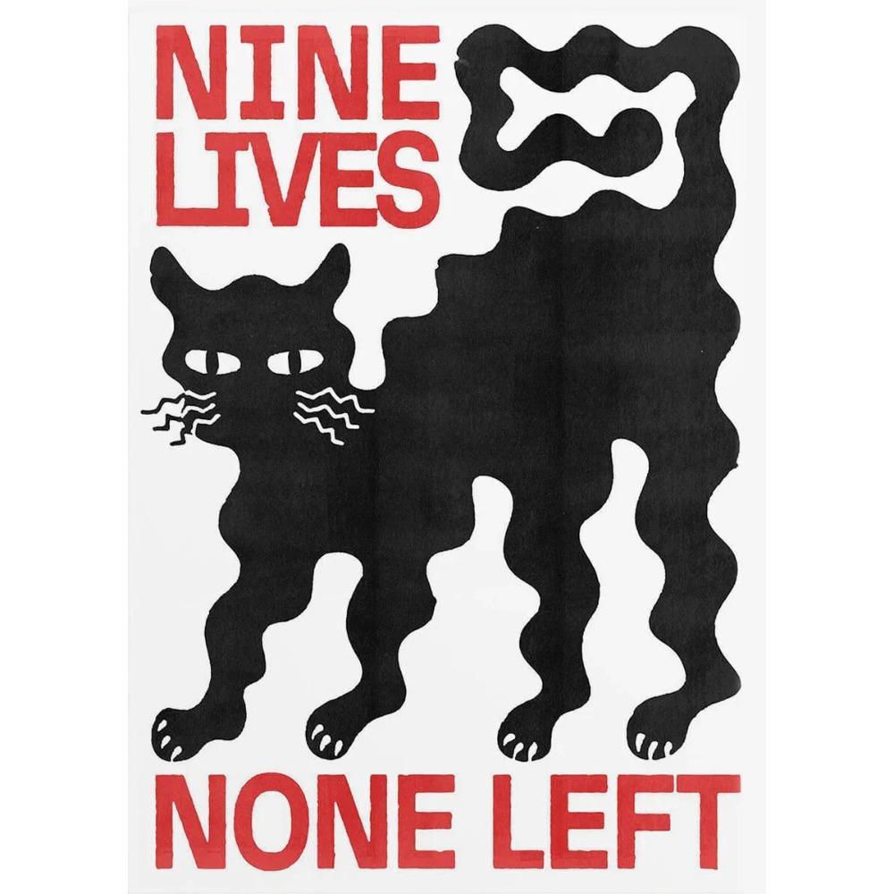 Japanische Katze isst Nudeln Leinwandposter Katze Kaffee Bonjour Mon Amour Küchenwandkunst Drucke für modernes Wohnzimmer Heimdekor