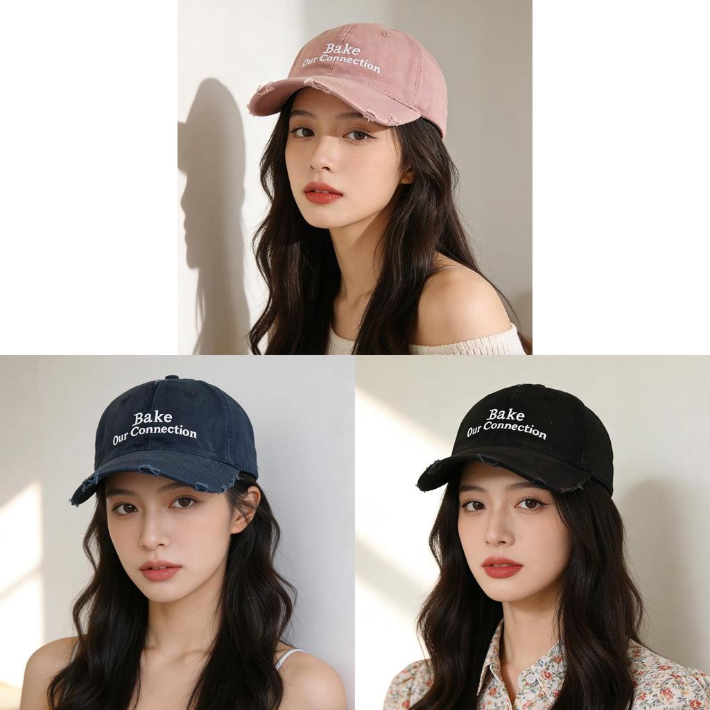 Cotton Baseball Cap With Wide Brim Sunshade For Casual Outdoor Wear