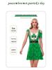 Clover St. St. Patrick's Day Kleid mit asymmetrischen Ärmeln und digital bedrucktem Rock für Damen